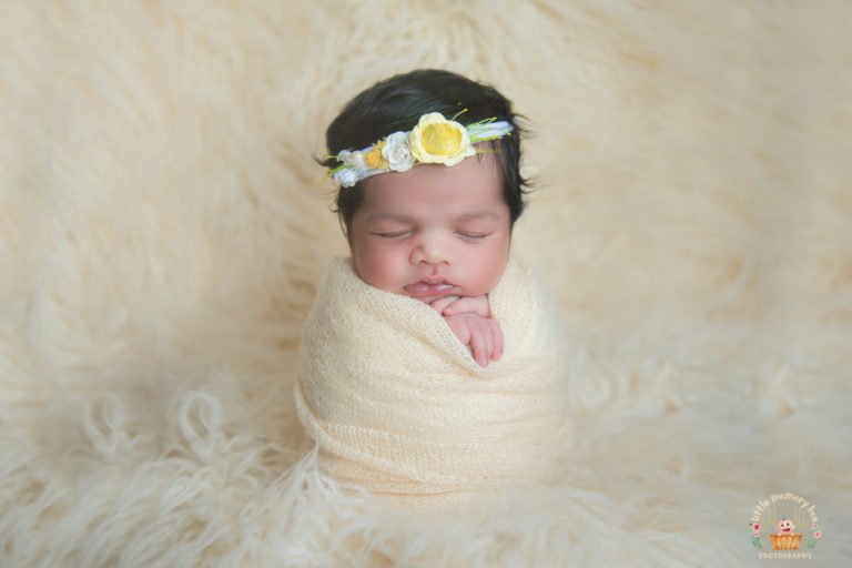 newborn baby photos in potato sack pose